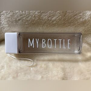 Clear Water Bottle with White Cap